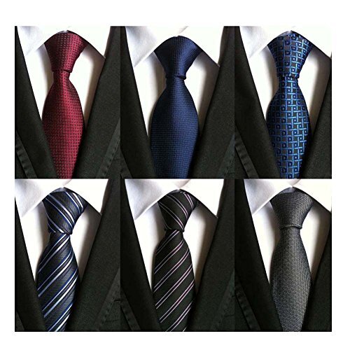 Lot 6 PCS Classic Men’s Silk Tie Necktie Woven JACQUARD Neck Ties Top