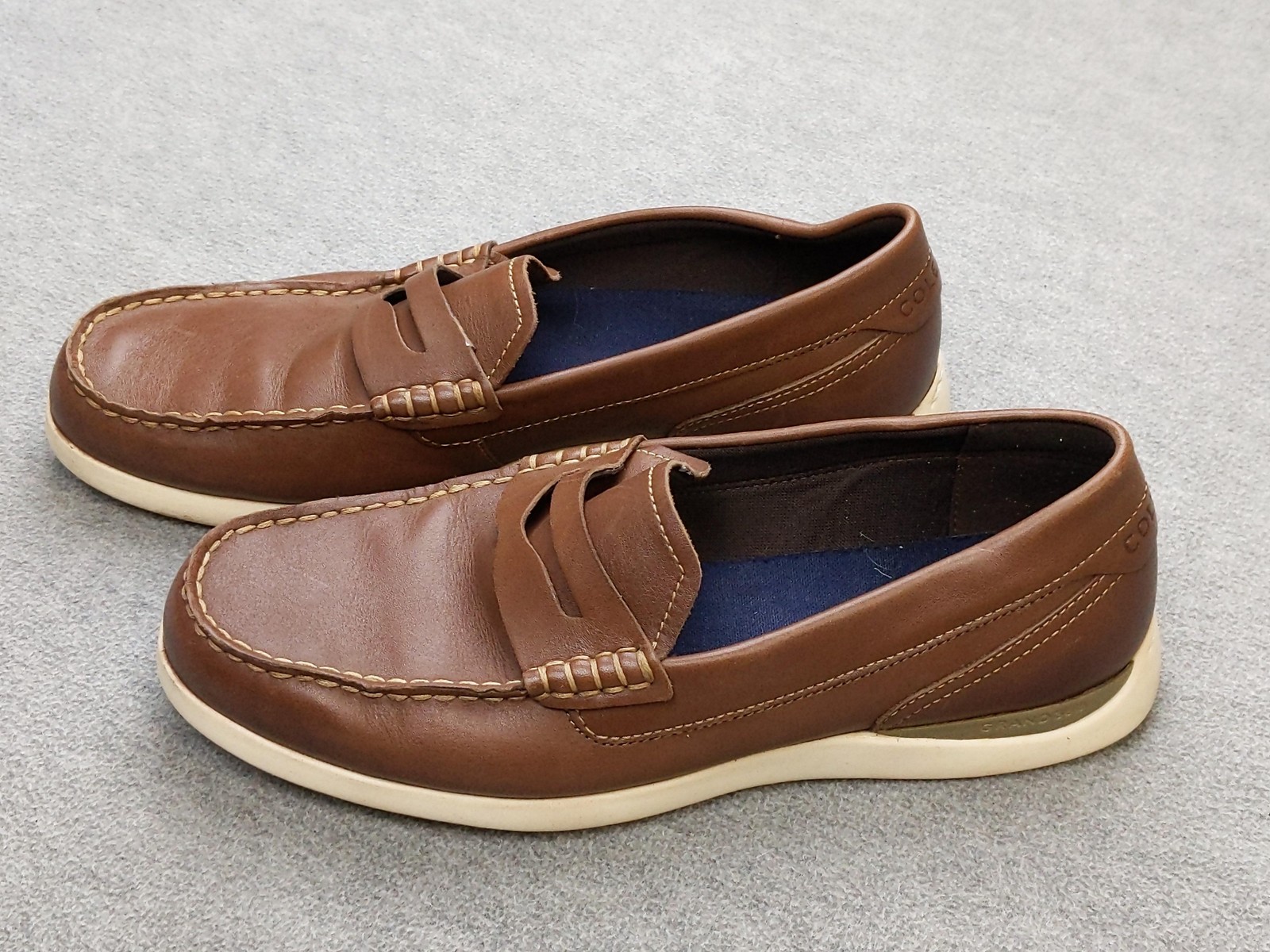 Cole Haan Grand360 Shoes Mens Size 8 41 Brown Leather Slip On Loafers C33028