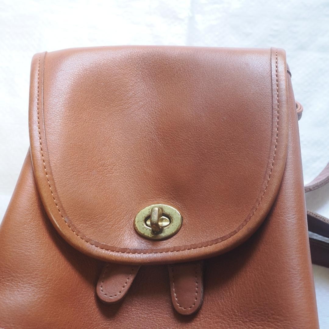 Vtg 90’s Coach Mini Daypack Backpack Turn Lock British Tan 9960 Y2K From Japan