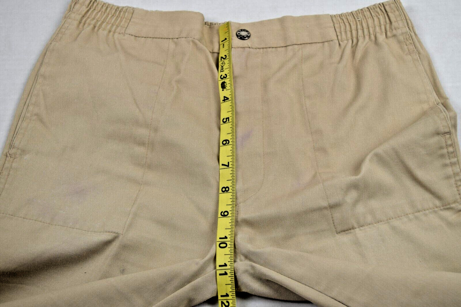 Vintage IZOD Lacoste Pants Size 18 70s Beige Straight Leg Blue Crocodile
