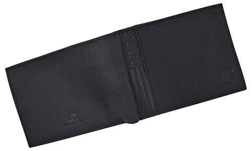 RFID Blocking Genuine Leather Bifold Wallet USA Stars & Stripes Design CAZORO