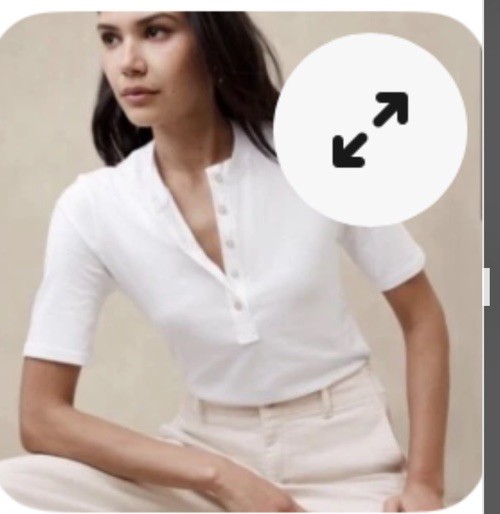 Banana Republic Womans WHITE Elbow Sleeve Henley Cotton T-Shirt XXS XS S M L XL