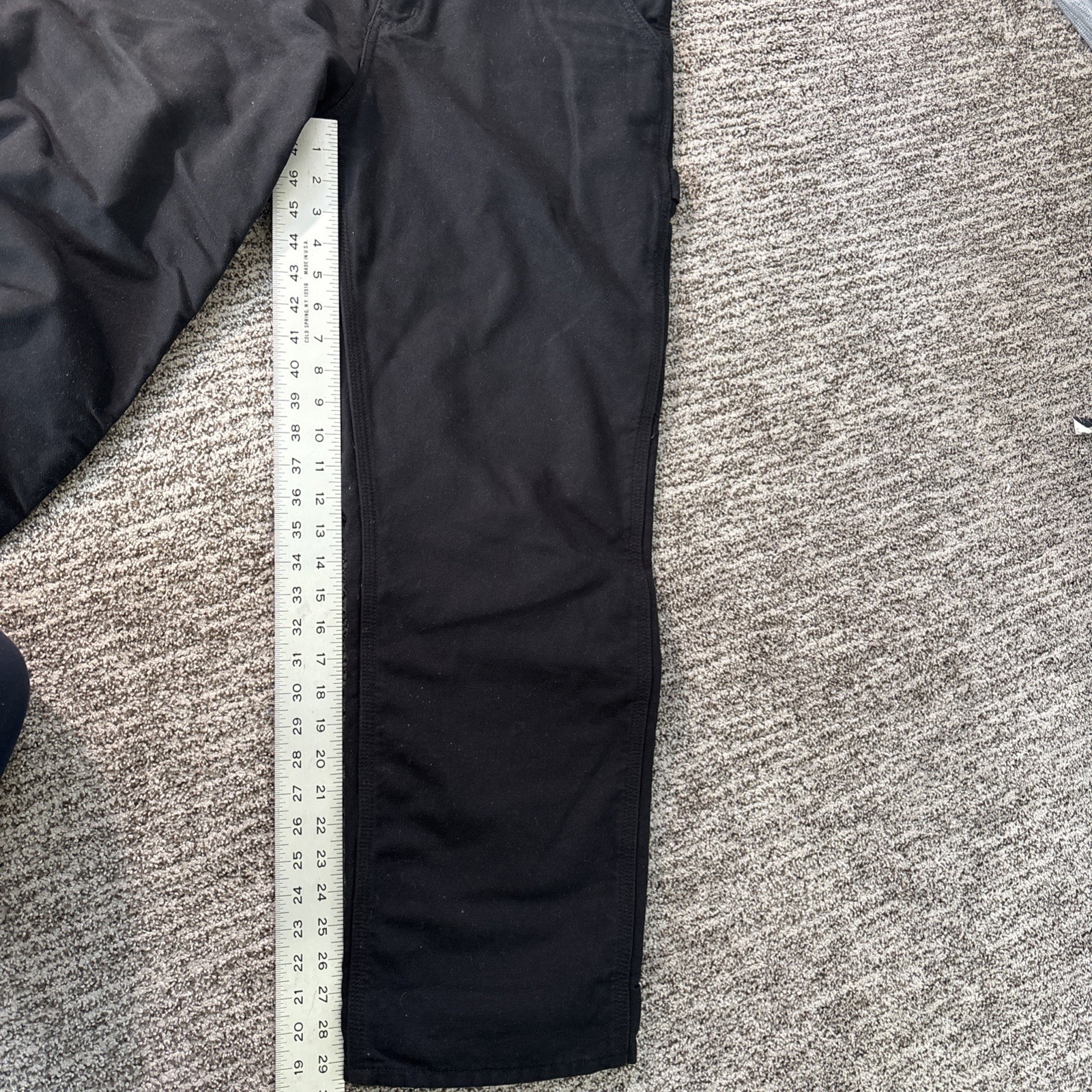 Men’s Carhartt Fleece Lined Double-Knee Pants Black 33×30