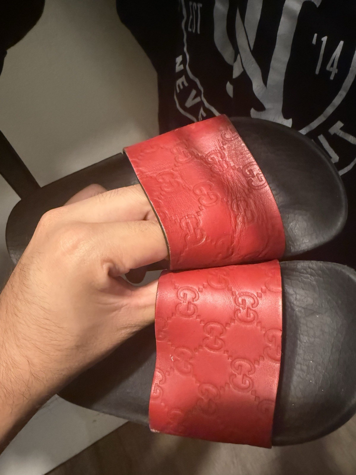 gucci women Red Slides Size 5