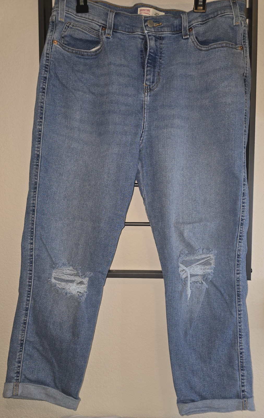 Levis Signature Heritage Boyfriend Capri Ankle Jeans Size 14 Womens Blue