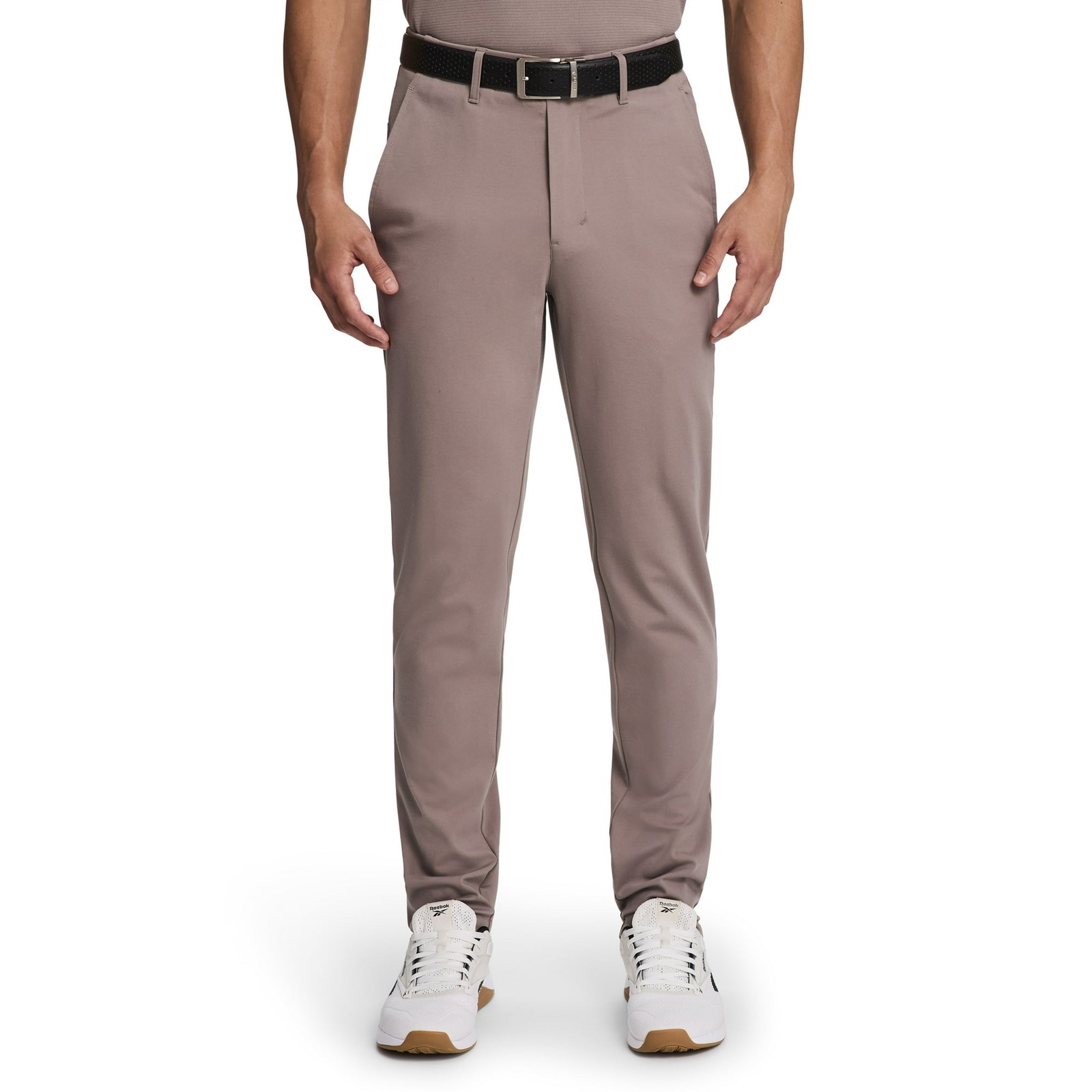Reebok Men’s Driftwood Gray Active Regular Fit Elastic Waistband 6-Pocket Pants