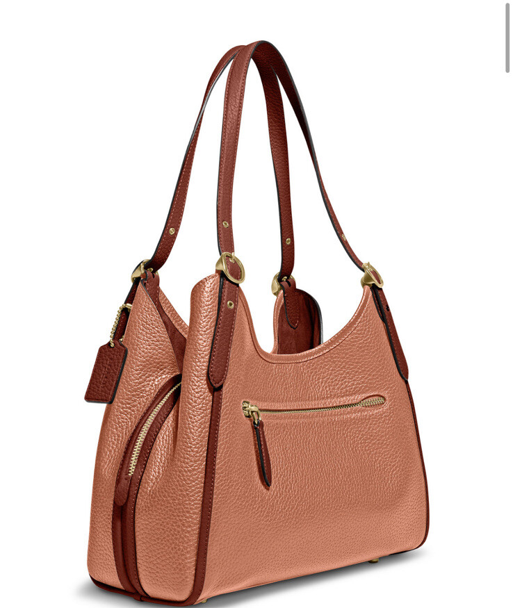 ❤️Coach Lori Brass Light Coral Multi C6627 Shoulder Bag In Colorblock