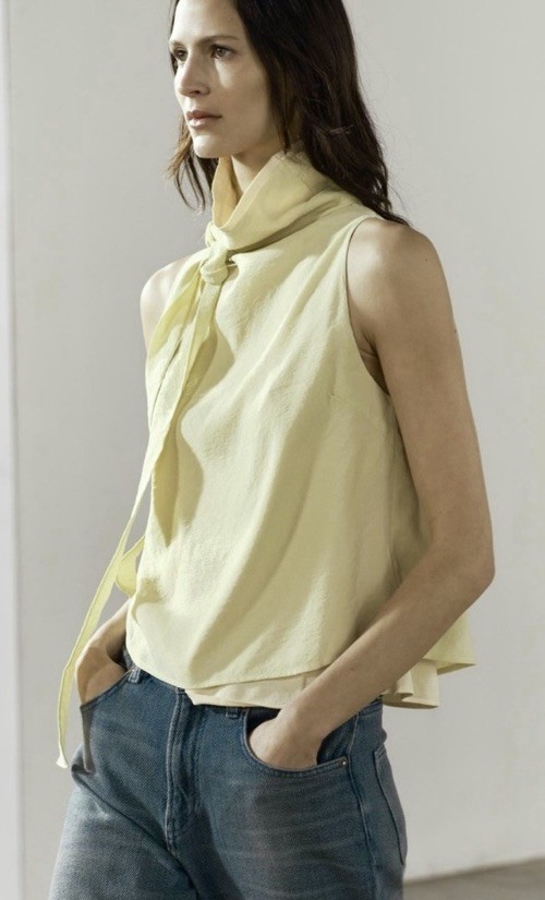 ZARA Apple Green Yellow Contrast Sleeveless Top – NWOT, Women’s Size M