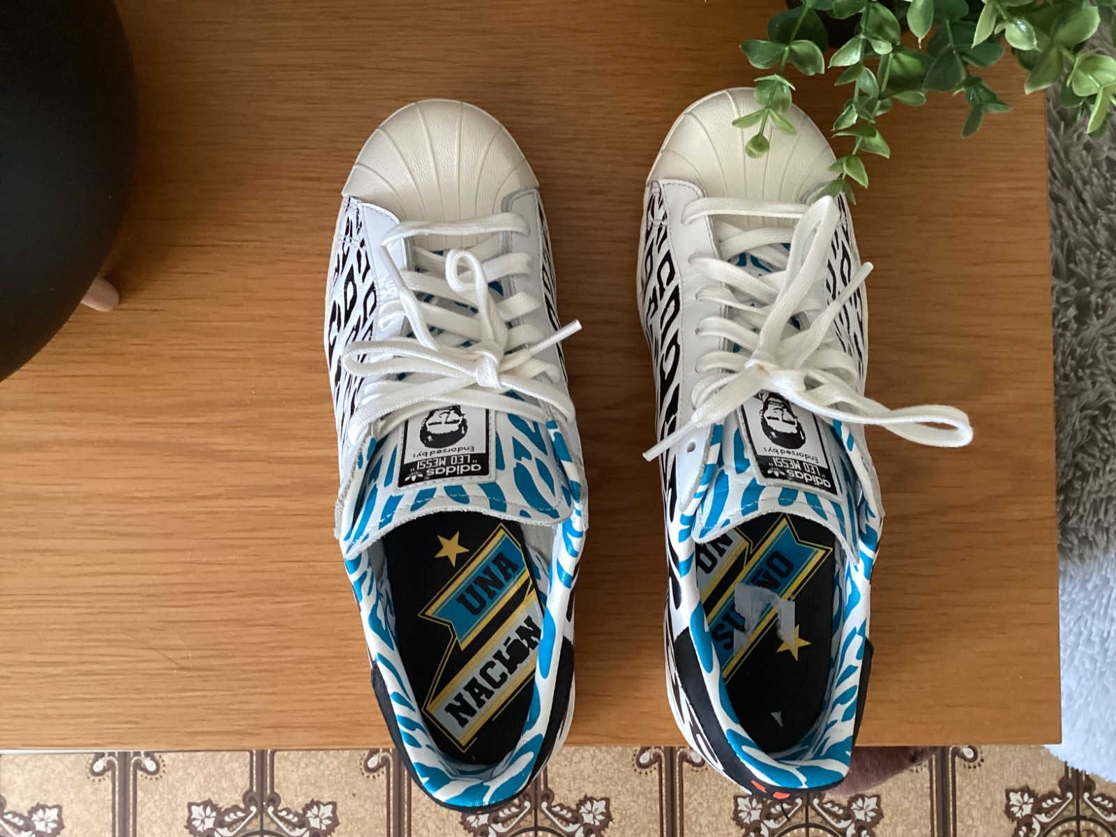 Adidas Superstar Messi H21779 Limited Edition White Black Blue Men’s Sneakers US