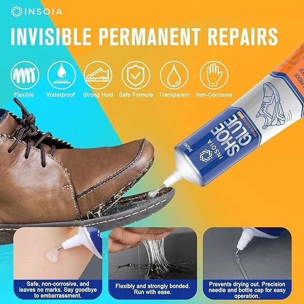 Shoe Glue Sole Repair Kit Heavy Duty Shoe Adhesive Waterproof Flexible Clear Fix