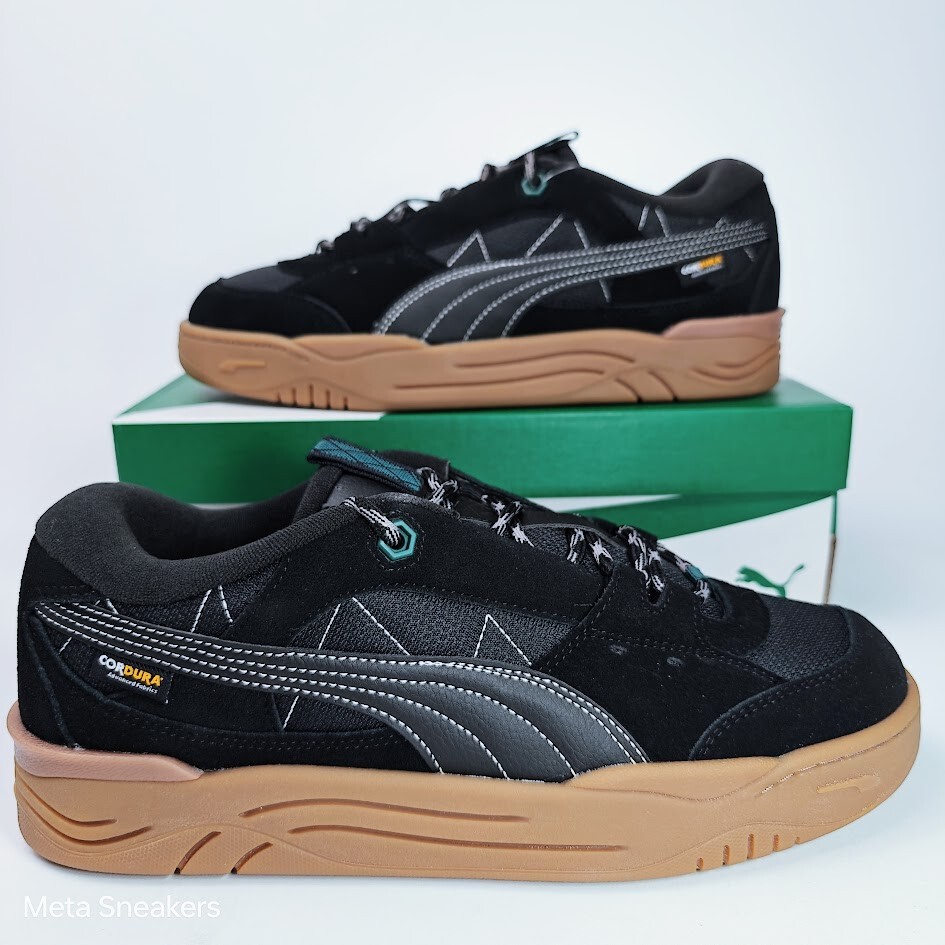 Puma US 11.5 Men’s Black Gum Green Retro Comfort Durable Skate 180 Cordura NIB