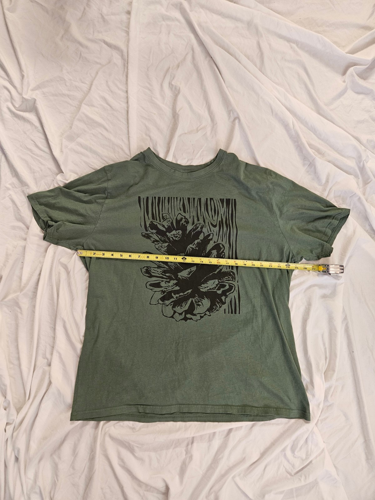 dip Pine Cone Graphic T Shirt Mens 3XLT Green Organic Cotton Big Tall