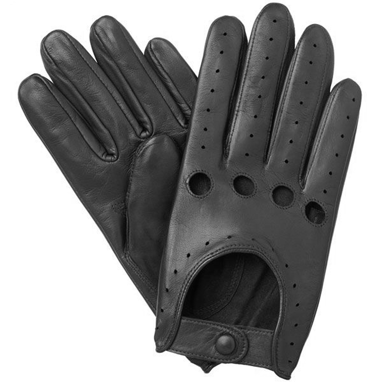 MEN’S CHAUFFEUR REAL LAMBSKIN SHEEP NAPPA LEATHER CAR DRIVING GLOVES BLACK TAN