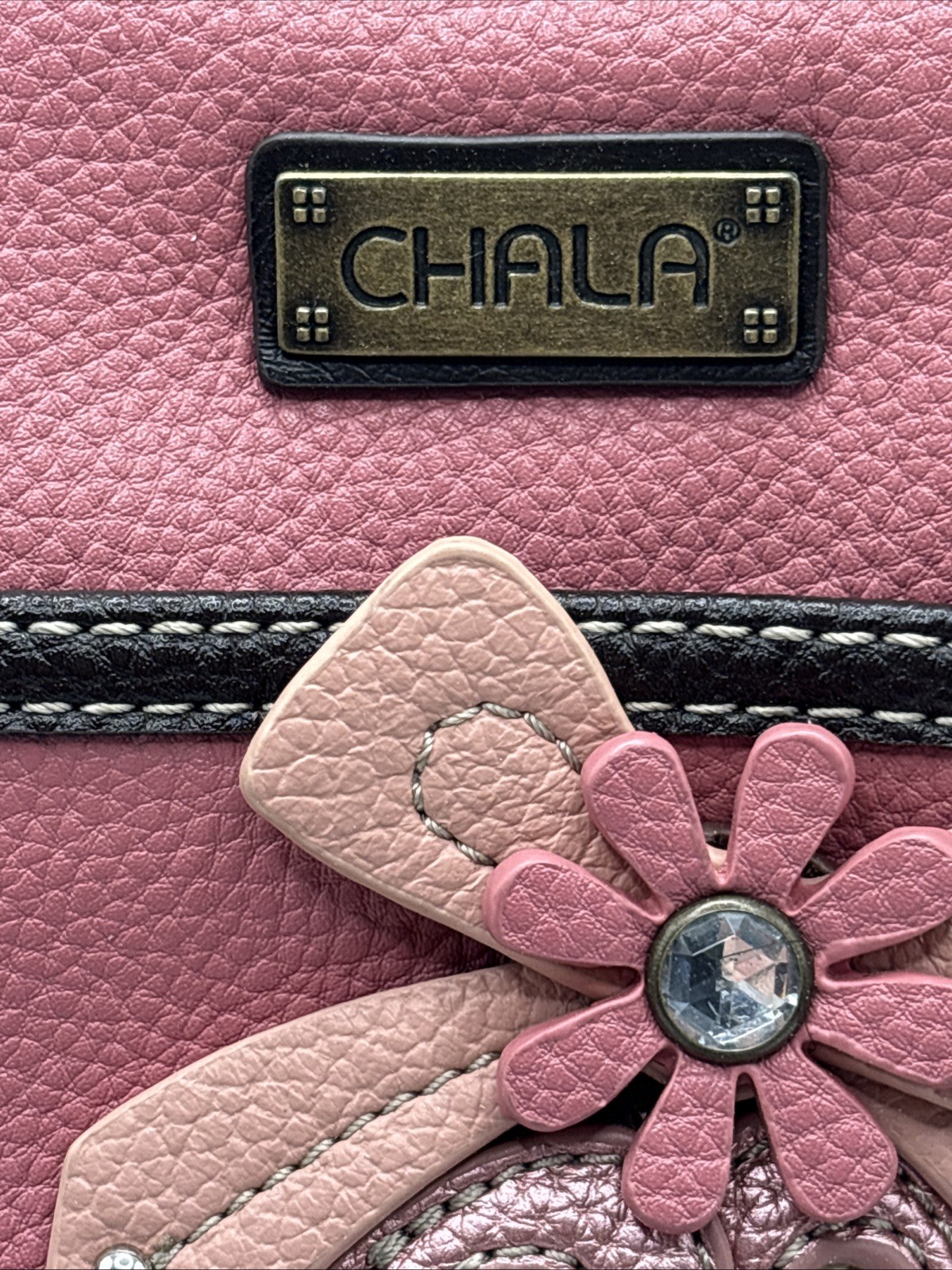 Chala Ballet Slippers Musical Notes Pink Color Brown Strap Small Purse