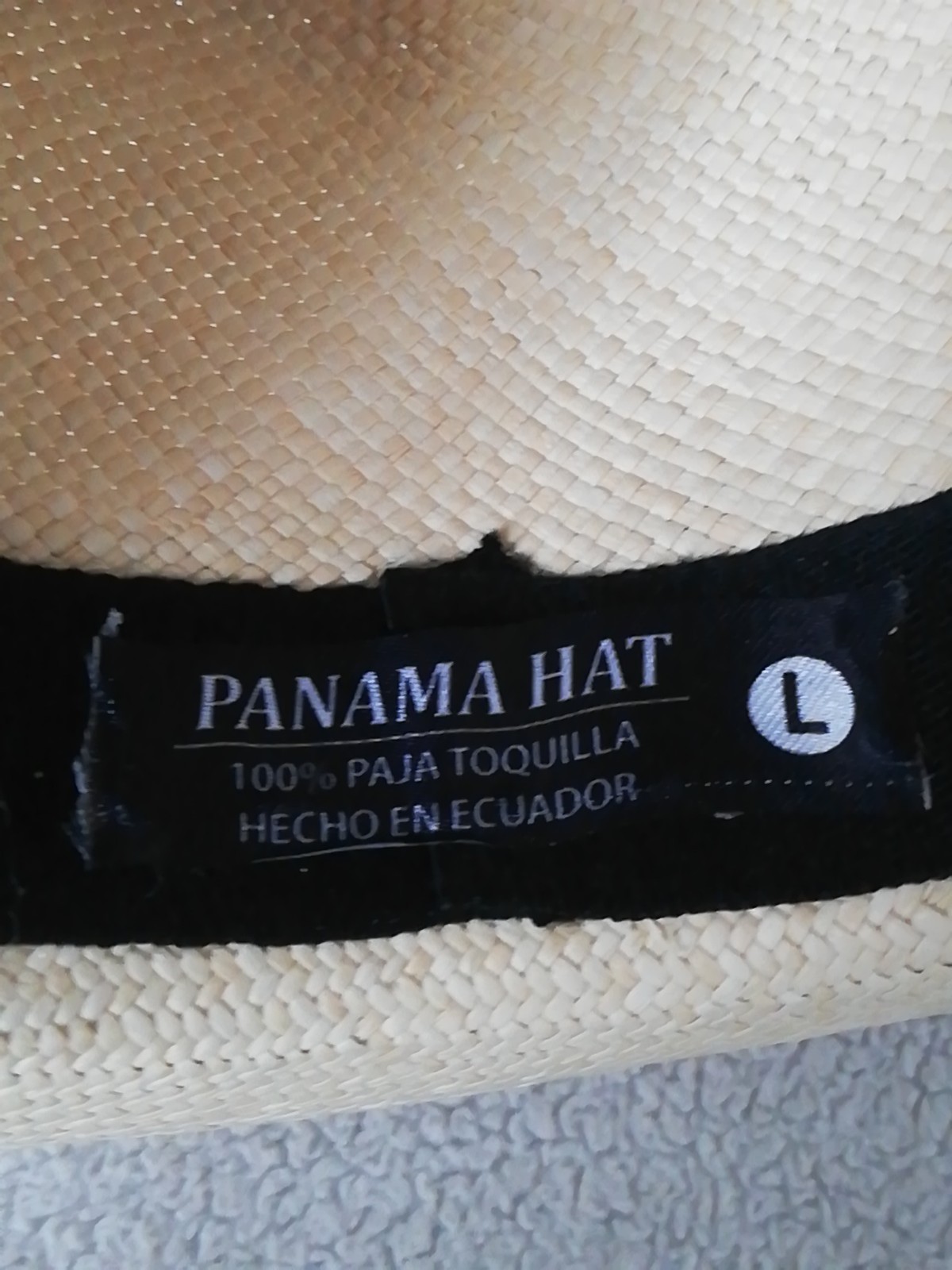 GENUINE ECUADOR “PANAMA HAT” 2.5 Inch Brim TOQUILLA STRAW 60Cm CLASSIC BEIGE