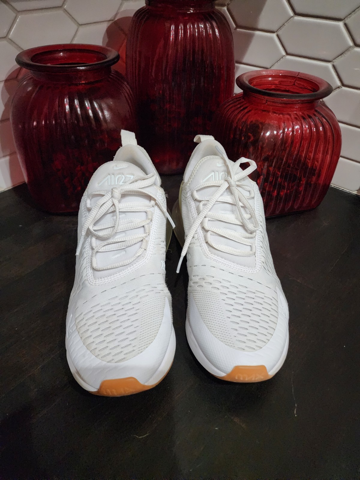 Nike Air Max 270 White Gum Sneakers Size 9.5