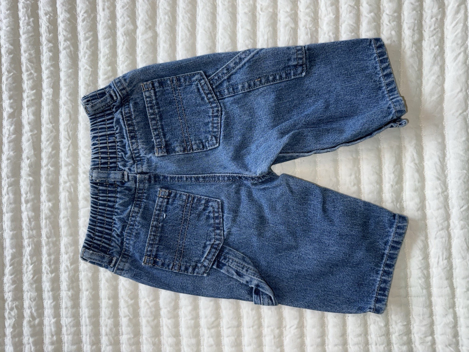 Arizona Jean Company Blue Denim Capri Jeans, Elastic Waist, 3-6M