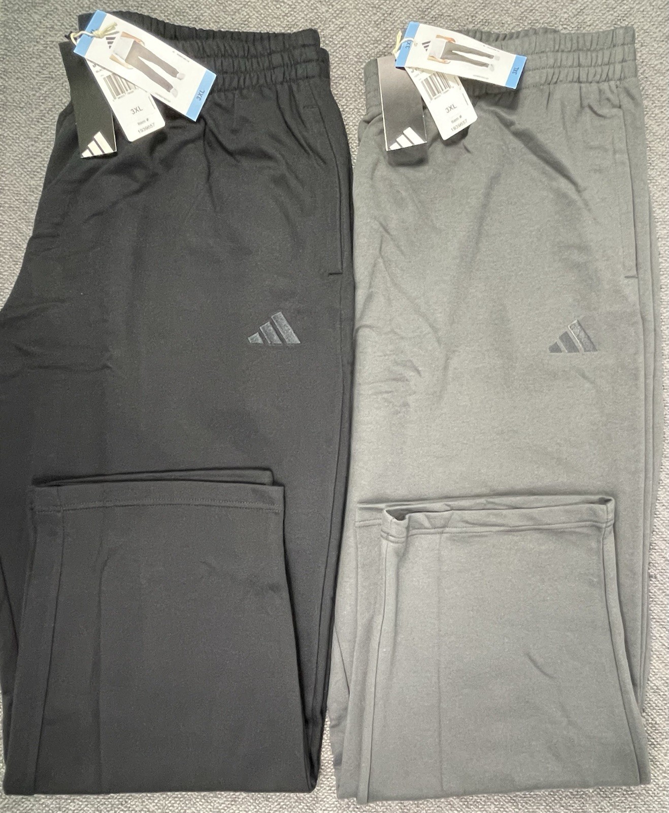 adidas Big & Tall Men’s 3XL Lot of 2 Black & Gray Fleece Pants NWT