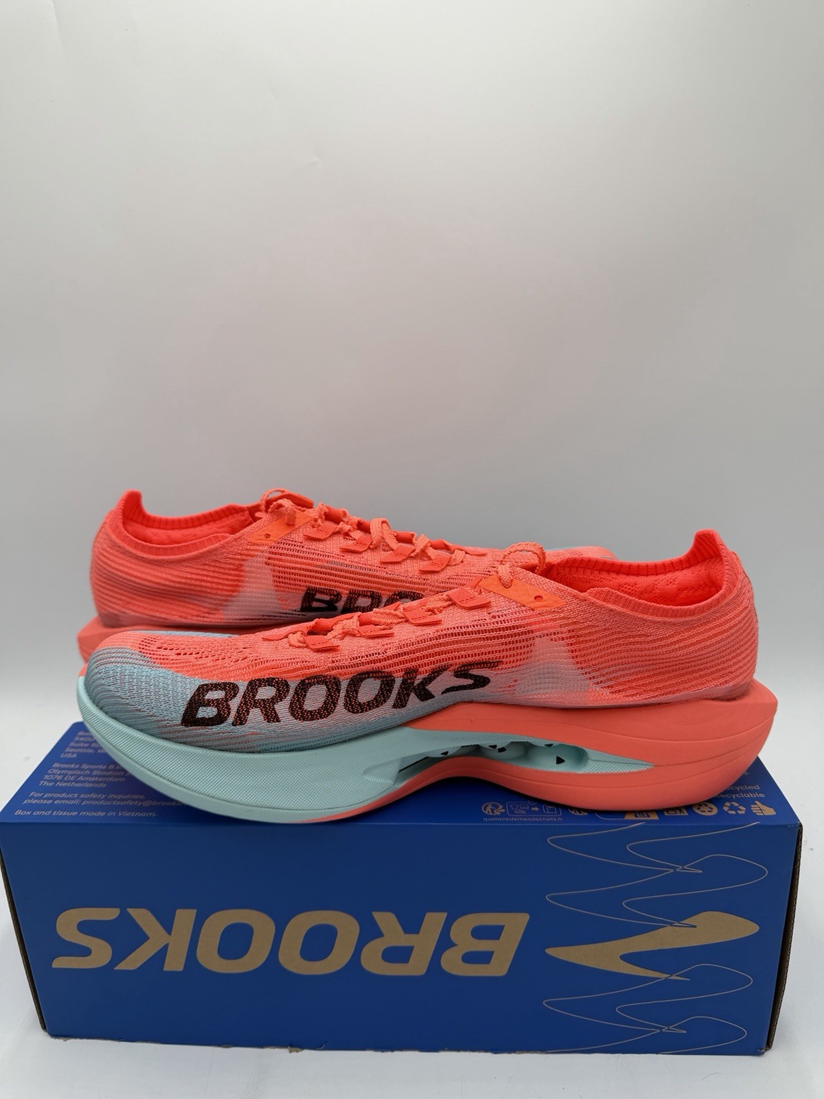 Brooks Hyperion Elite 5 Pink Clay/Atomizer Blue Running Shoe Size 10.5