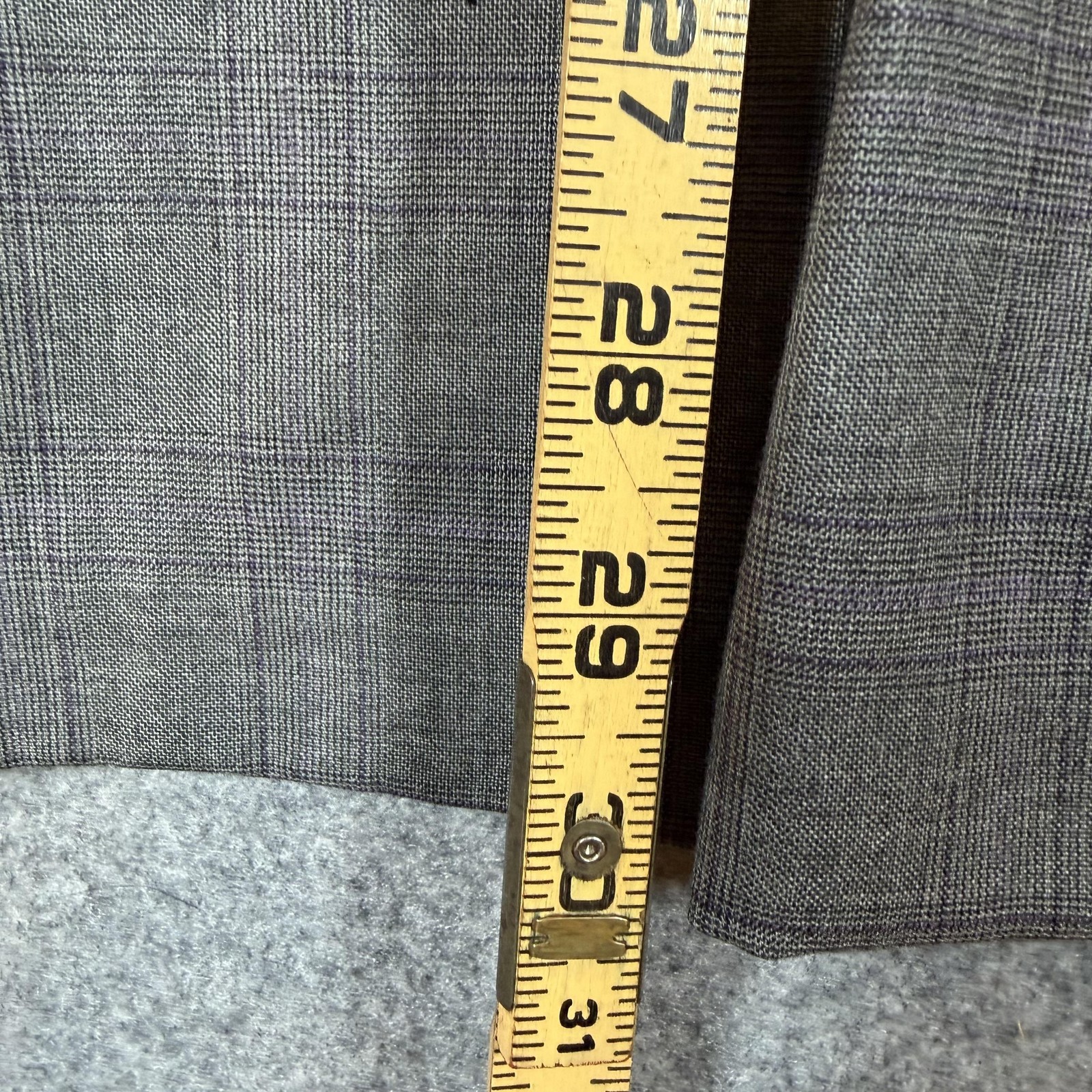 Hickey Freeman Suit Mens 48 42×26 Gray Plaid Wool Loro Piana Super 130s USA