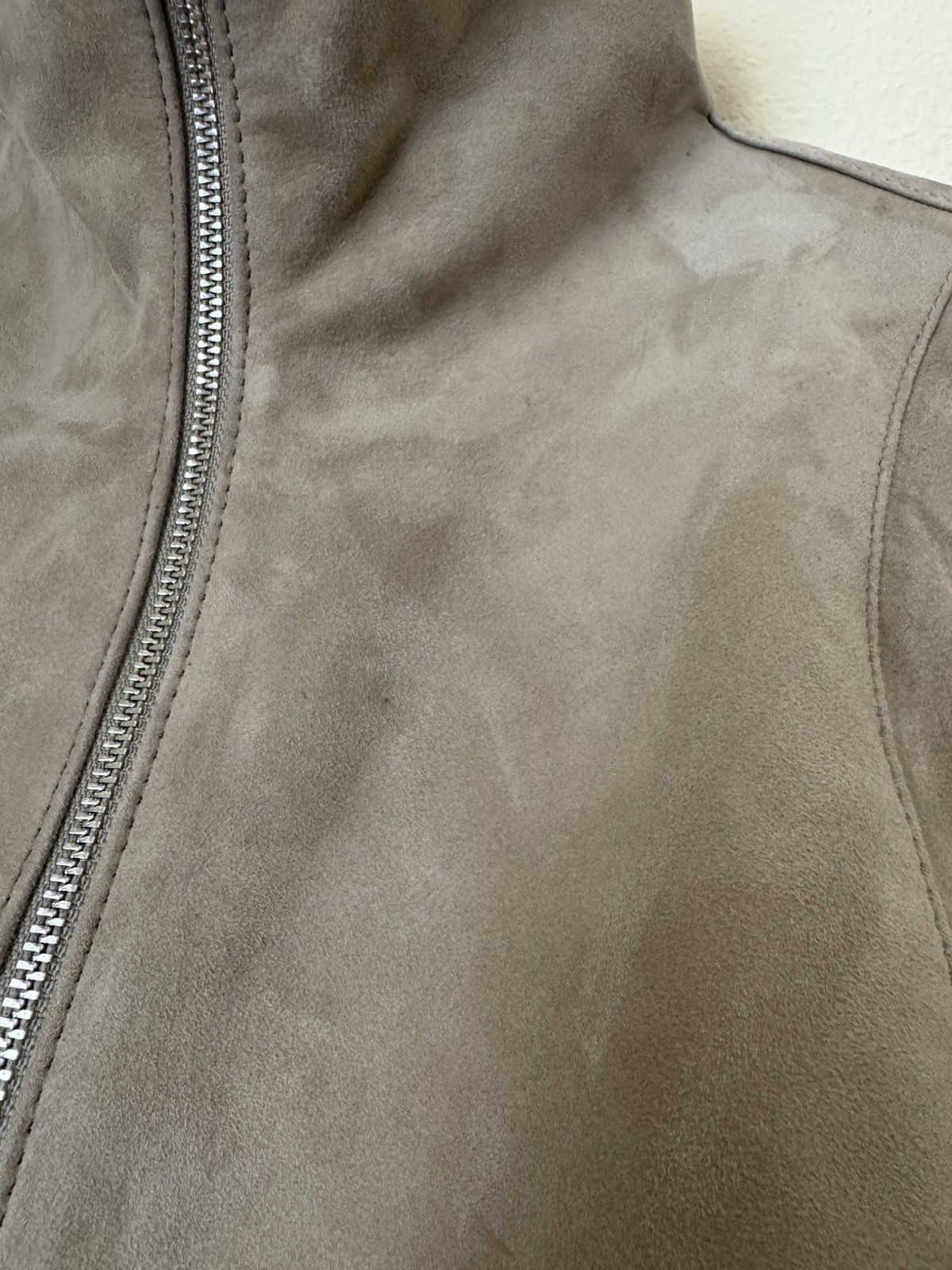 Kallmeyer Liam Leather Bomber Jacket Suede Sand XS