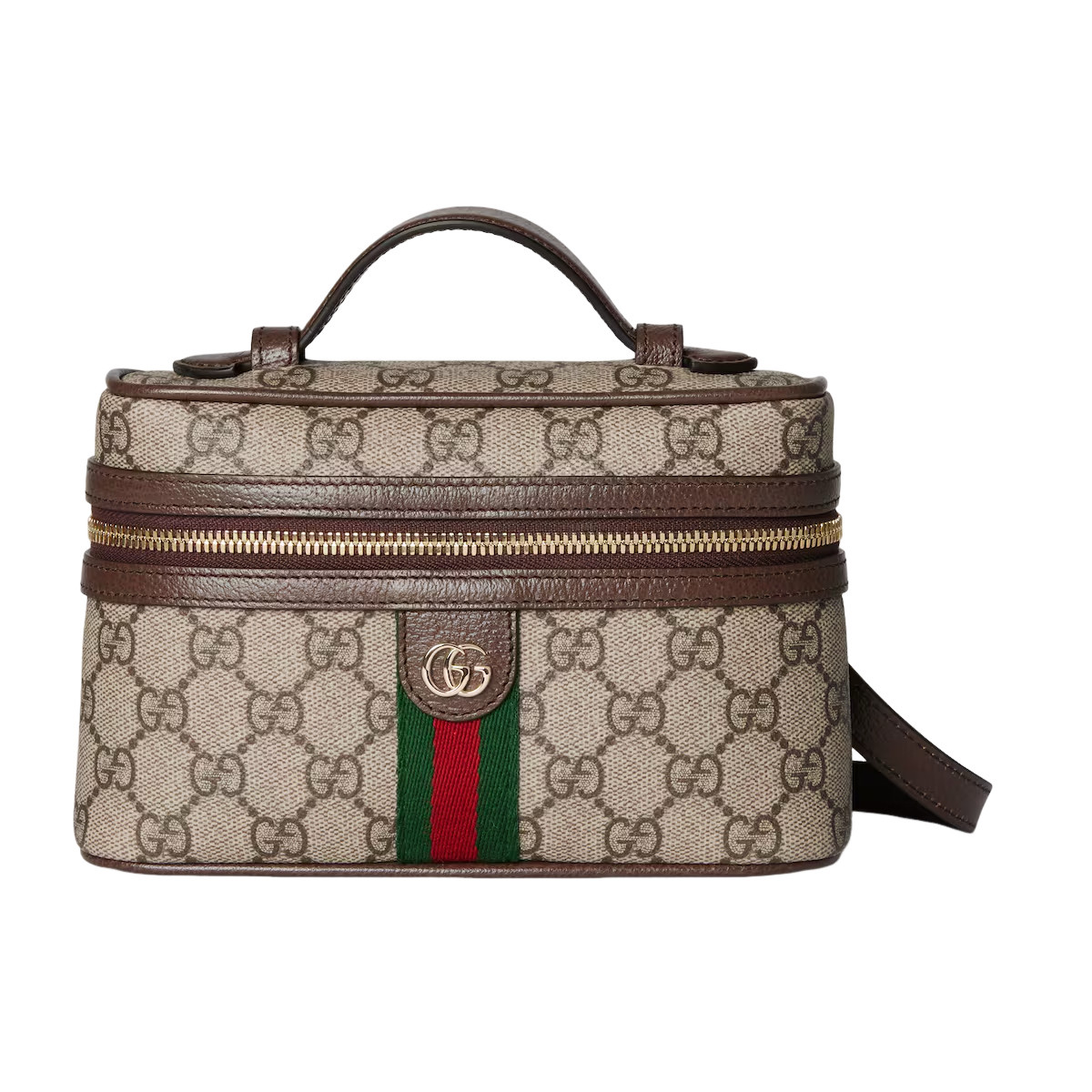 Gucci Ophidia Small Beige And Ebony GG Canvas Vanity Bag New & Authentic