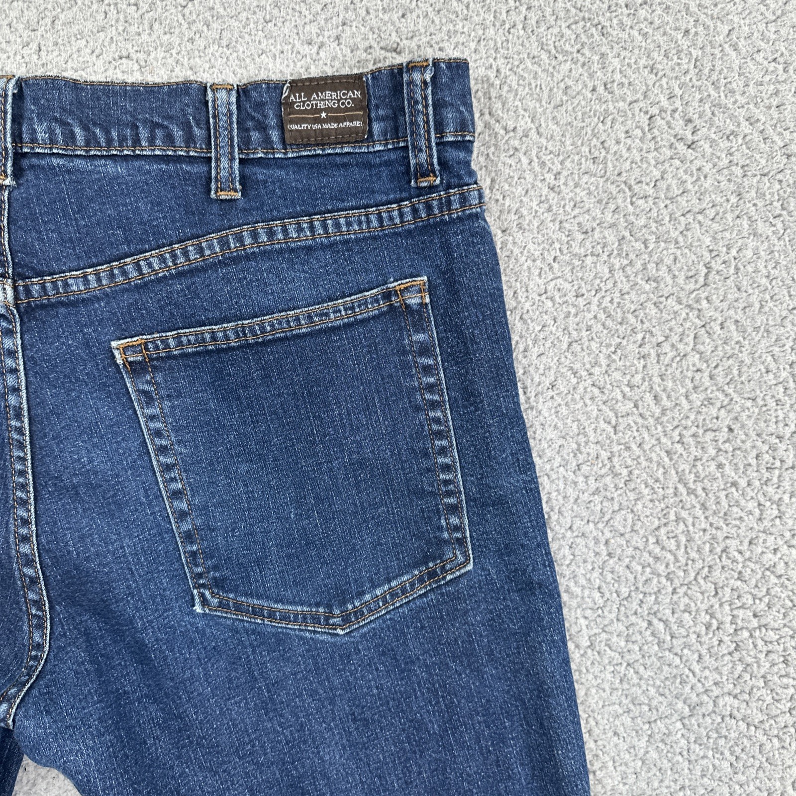 All American Clothing Co Straight Leg Jeans Men 36×32 Blue Dark Wash Made in USA