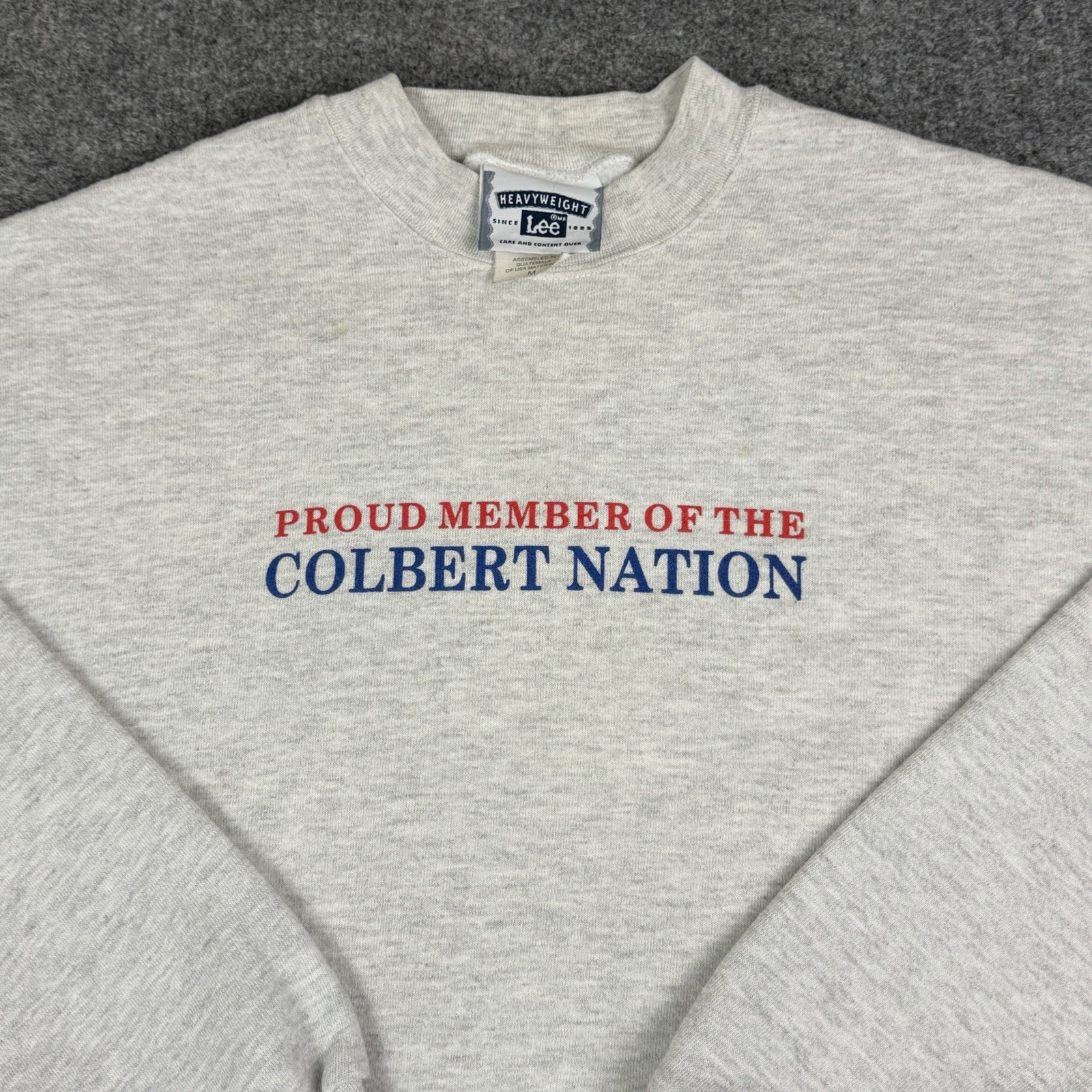 Vintage Stephen Colbert Sweatshirt Mens M Gray Crewneck 07 Presidential Campaign