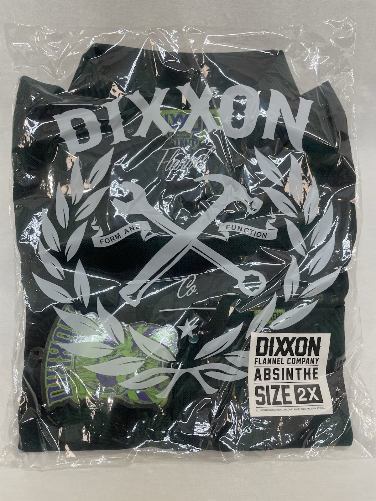 Dixxon Men’s “The Absinthe” Flannel Shirt XXL NIB
