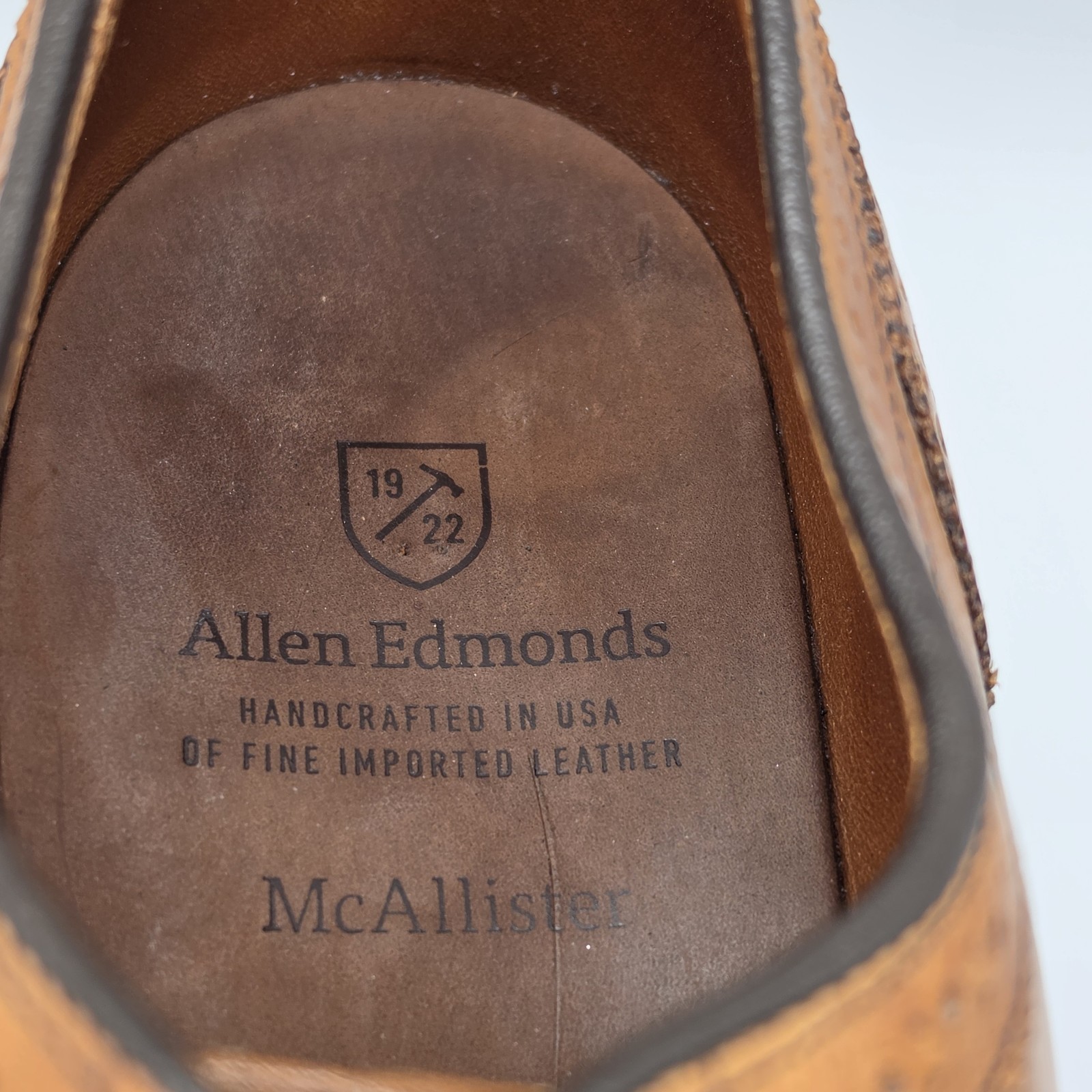 ALLEN EDMONDS McAllister Bench Welt 6235 Wingtip Brogue Brown Men Sz D 10