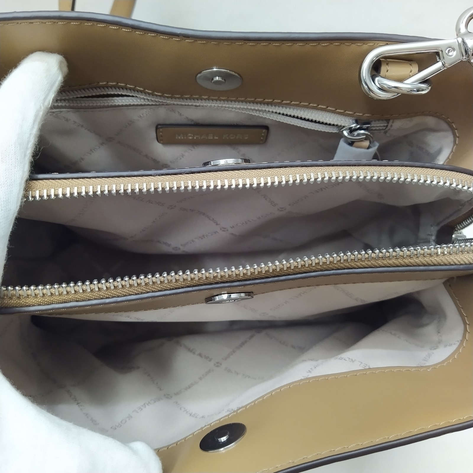 Michael Kors Savannah Brown Leather Double Handles Satchel Bag – NWT