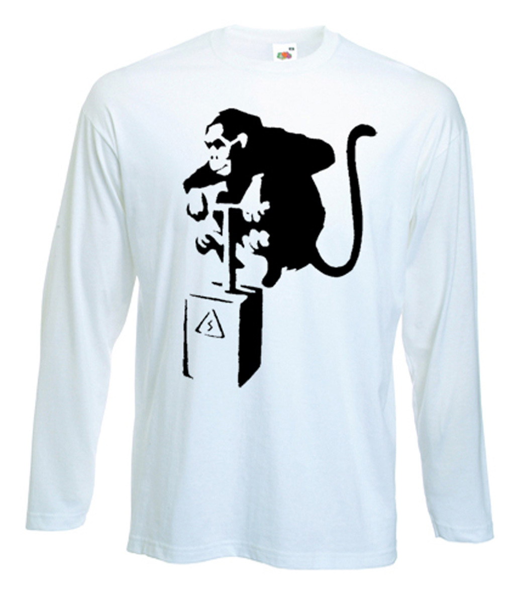 BANKSY DETONATOR MONKEY LONG SLEEVE T-SHIRT – Urban Art – Choice Of Colours