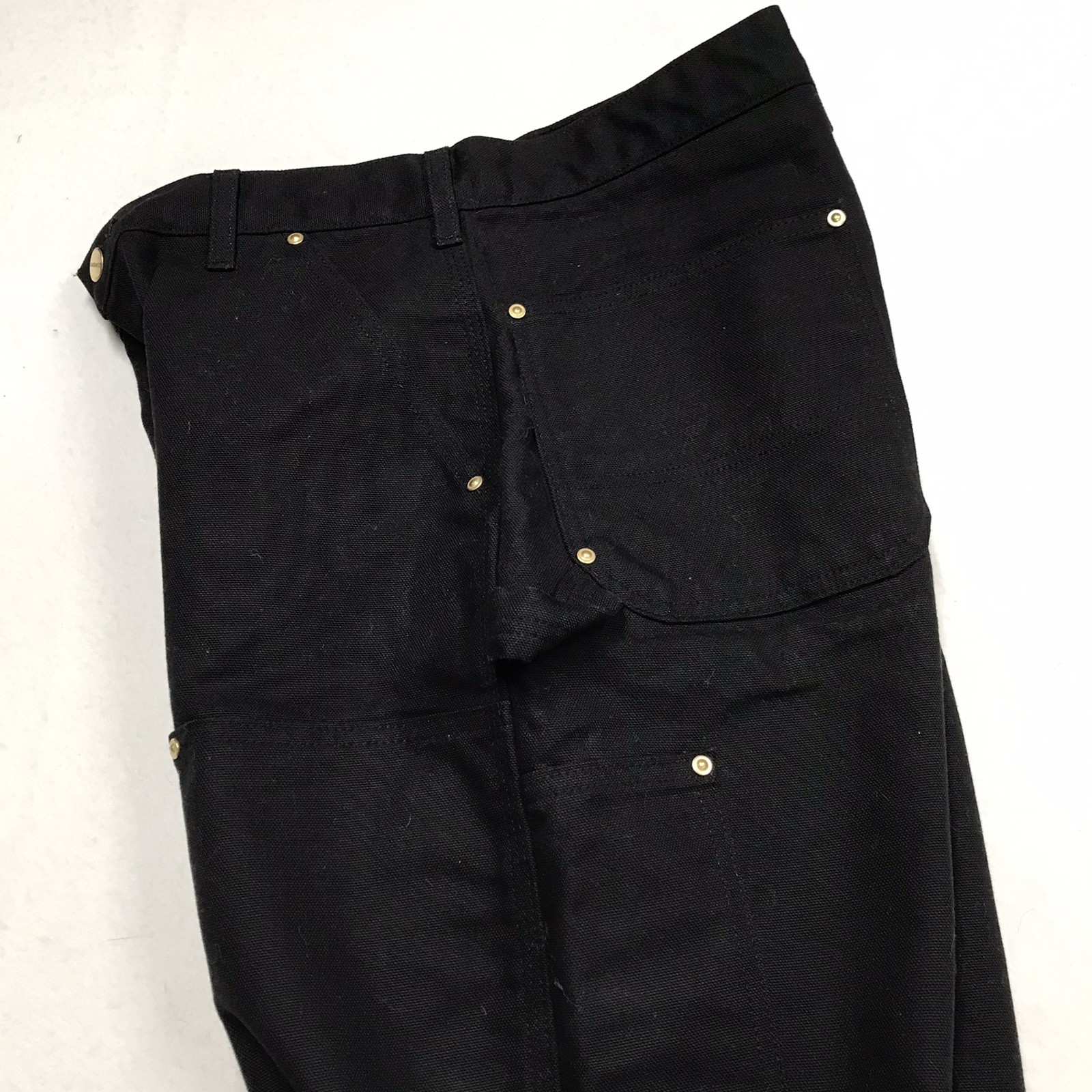 CARHARTT B01 Double Knee Work Jeans Men 28×32 (altered 31/32 tag) Black Loose