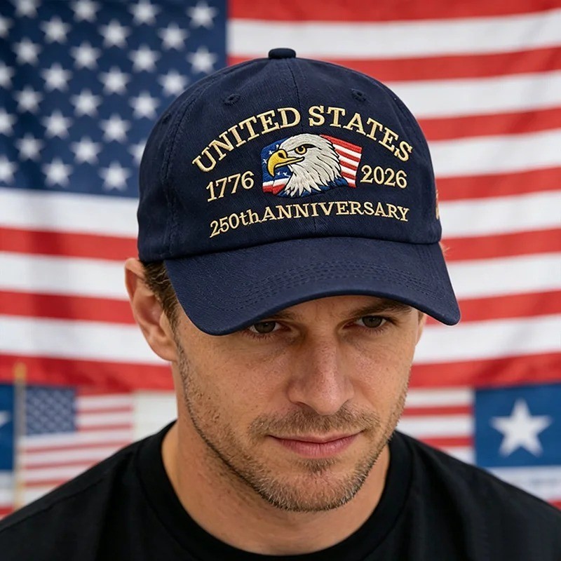 US 250th Anniversary Patriotic Eagle Baseball Cap Adjustable Sun Hat