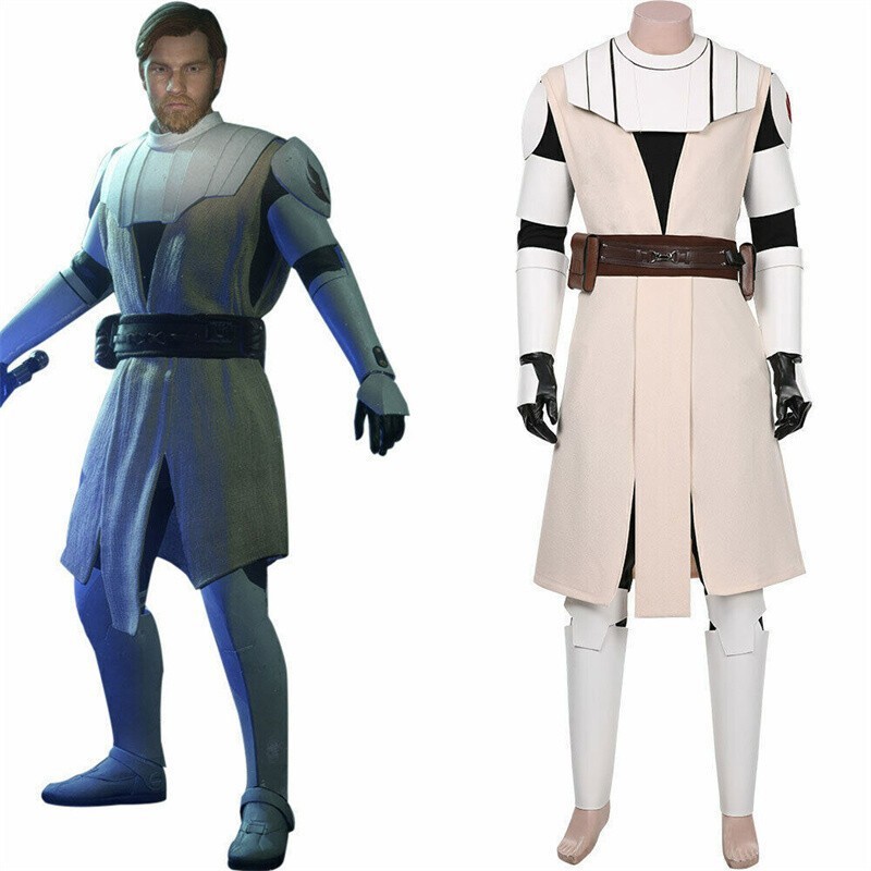 Obi Wan Kenobi Star Wars The Clone Wars Cosplay Costume Uniform Outfit Halloween