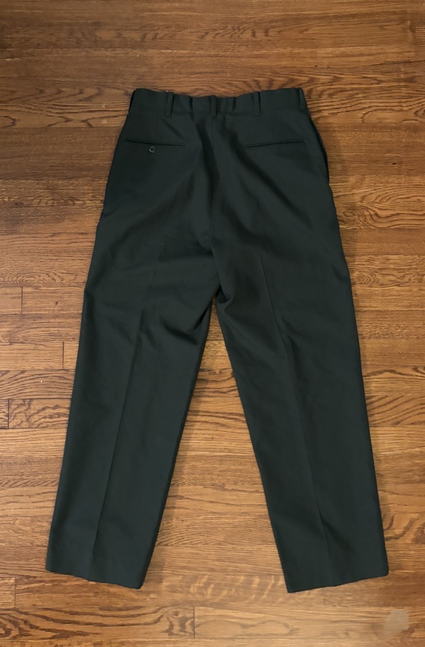 Men’s Black Solid Flat Front Dress Pants Slacks Pockets Button Zip 31R
