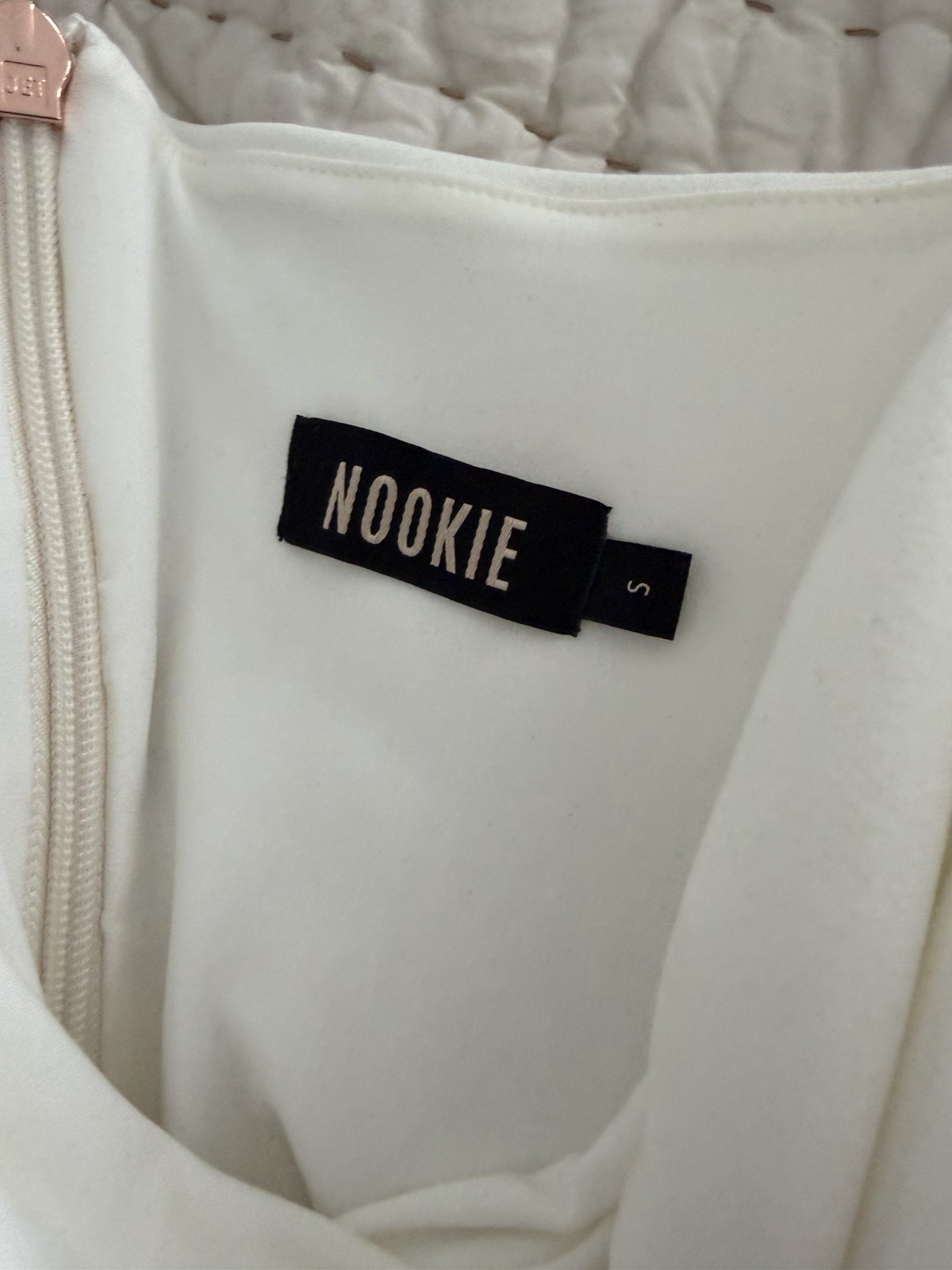 Nookie White One Shoulder above the knee Size Small S Knot Twist Bodycon
