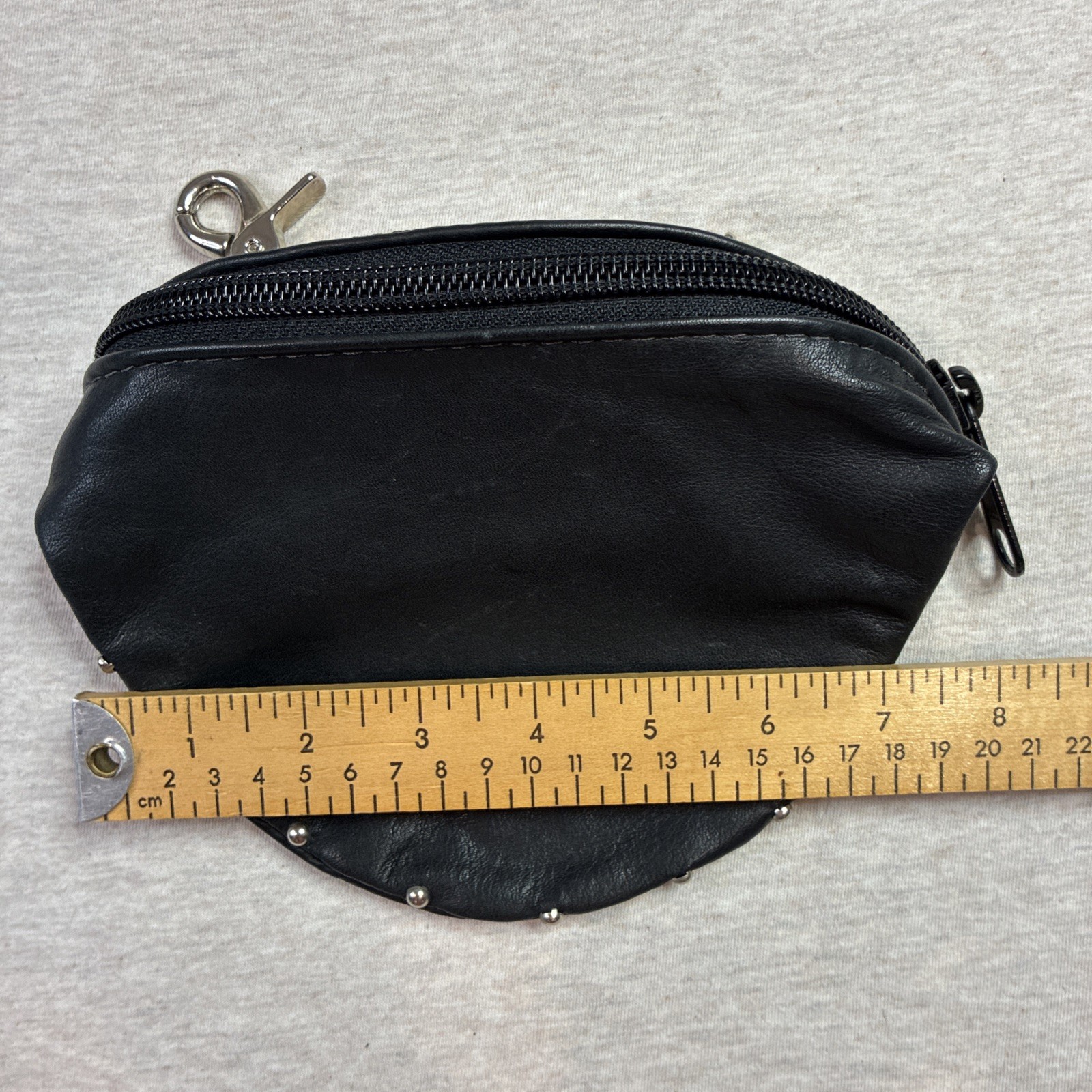 Black Leather Belt Loop Bag Purse motorcycle Accessory Studs Biker Satchel Small