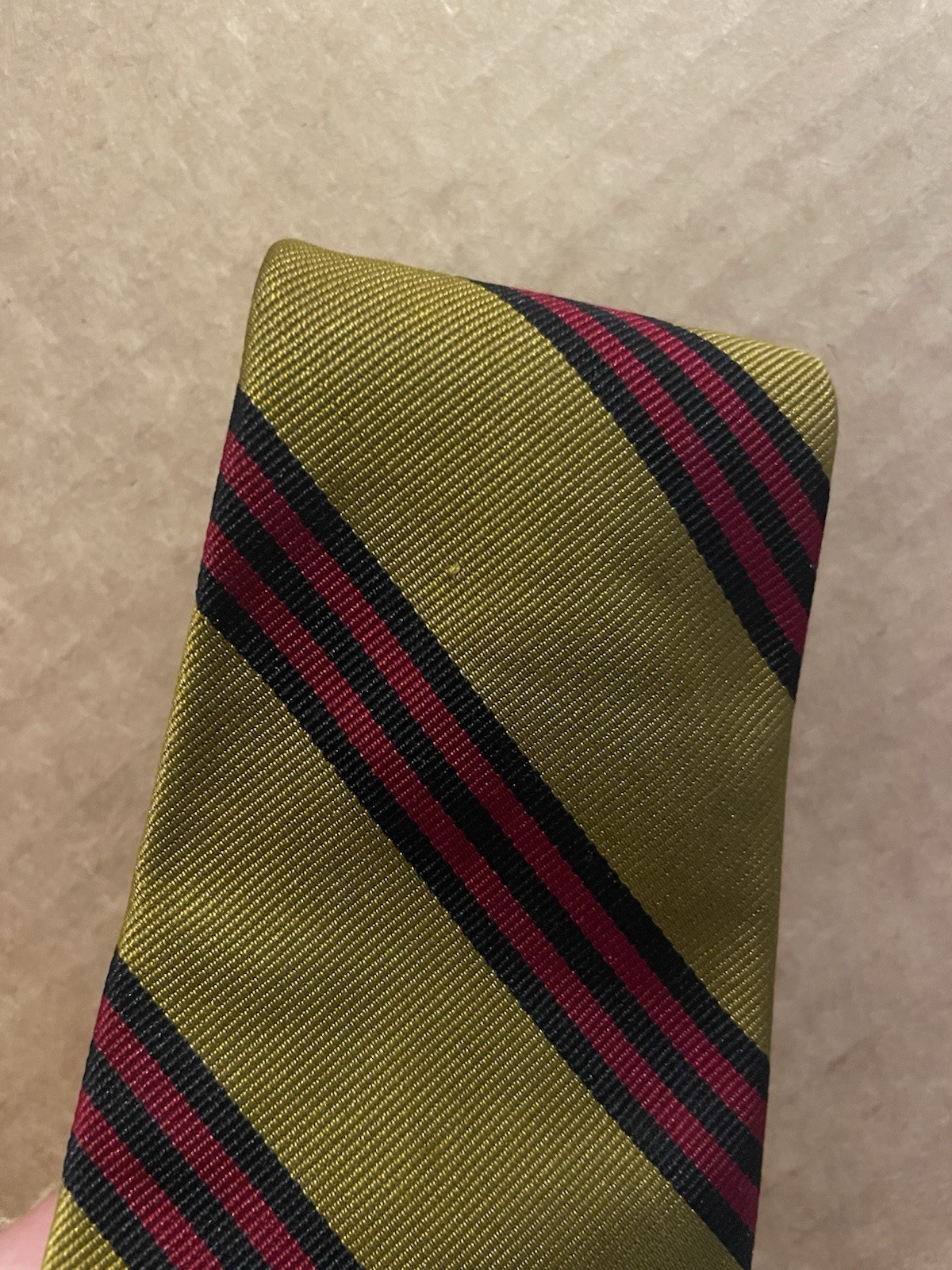 Brooks Brothers Yellow, Red & Blue Striped Tie 100% Silk Men’s Necktie 3 1/8” W