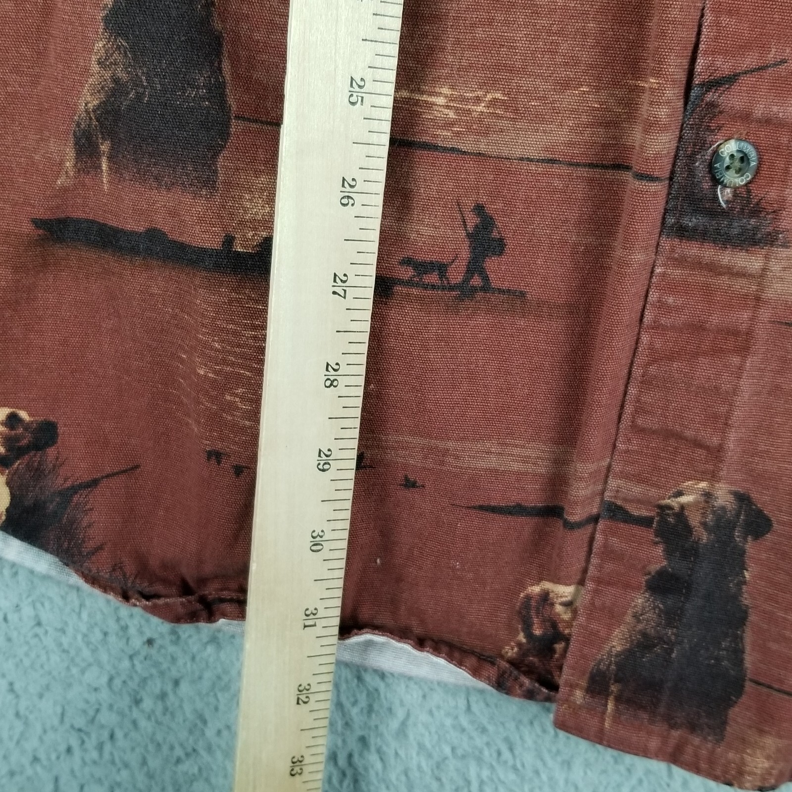Columbia River Lodge AOP Button Shirt All Over Dog Print Brown Rust Mens 2XB Big
