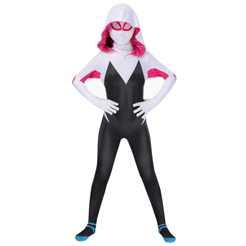Into the Spider-Verse Gwen Stacy Jumpsuit Costume Girl Women Spiderman Jumpsuit