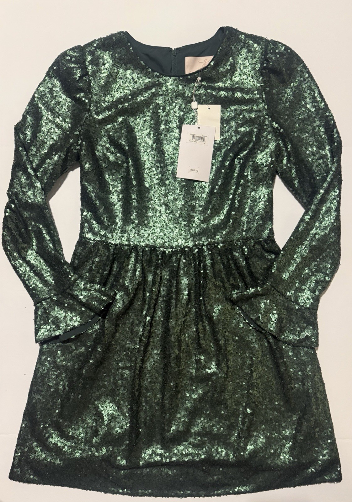 Gal Meets Glam Collection Emerald Green Sequin Mini Dress Size 6