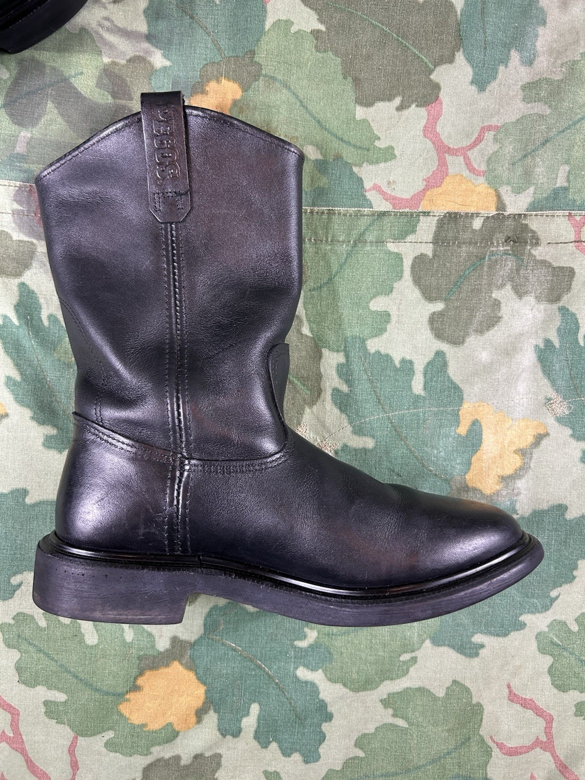 Red Wing Pecos 1125 Boots Mens 8 D Black Leather Western Motorcycle USA Pull On