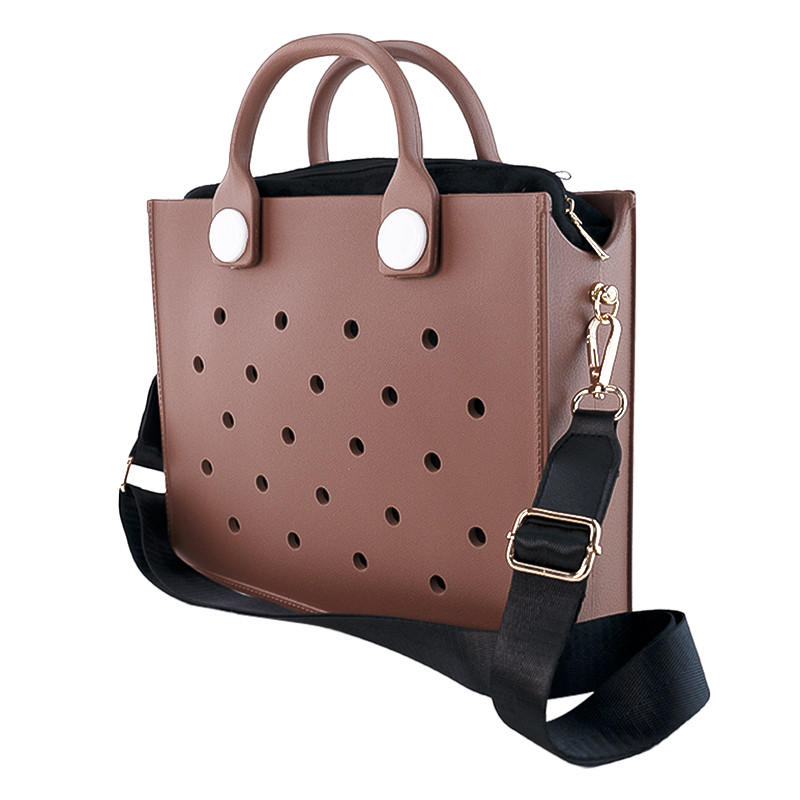 Waterproof EVA Rubber Tote Bag Women Washable Beach Handbag Shoulder Strap Trave