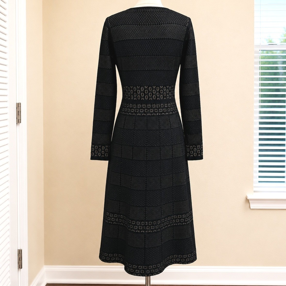 Gal Meets Glam Heidi Sweater Dress Black Knit Womens Size XL Stretchy Classic