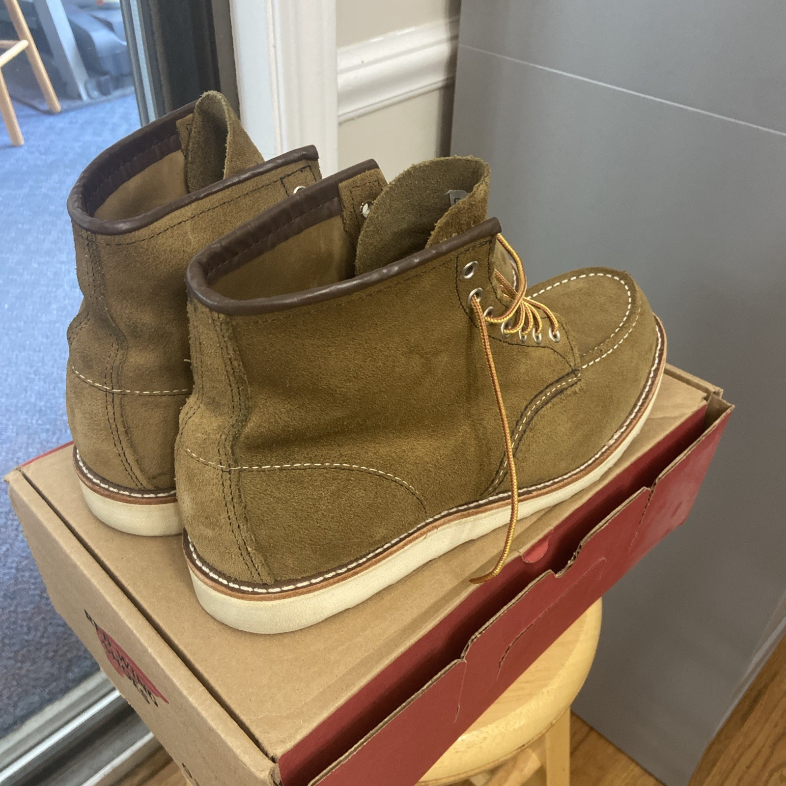 Red Wing Heritage Moc Toe Mens Boots 8881 Olive 12D Factory Seconds EUC