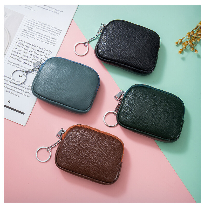 Real Leather Zip Coin Purse Small Wallet Change Pouch Card Cash Holder Storage