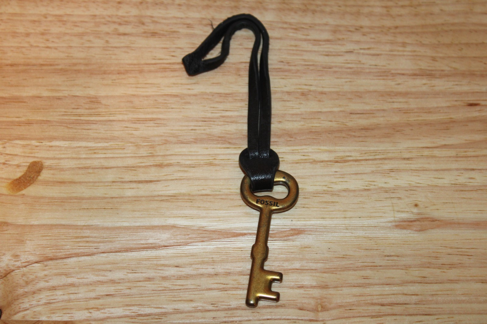 FOSSIL Antique Brass Gold Metal Brown Leather Vintage Style Key Replacement