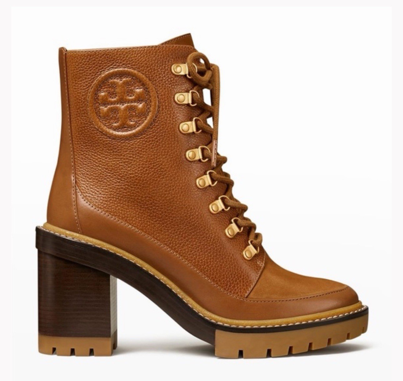 Tory Burch Miller 95mm Lug Sole Anke Boots Color: Toasted Caramel 7.5 w/dust bag