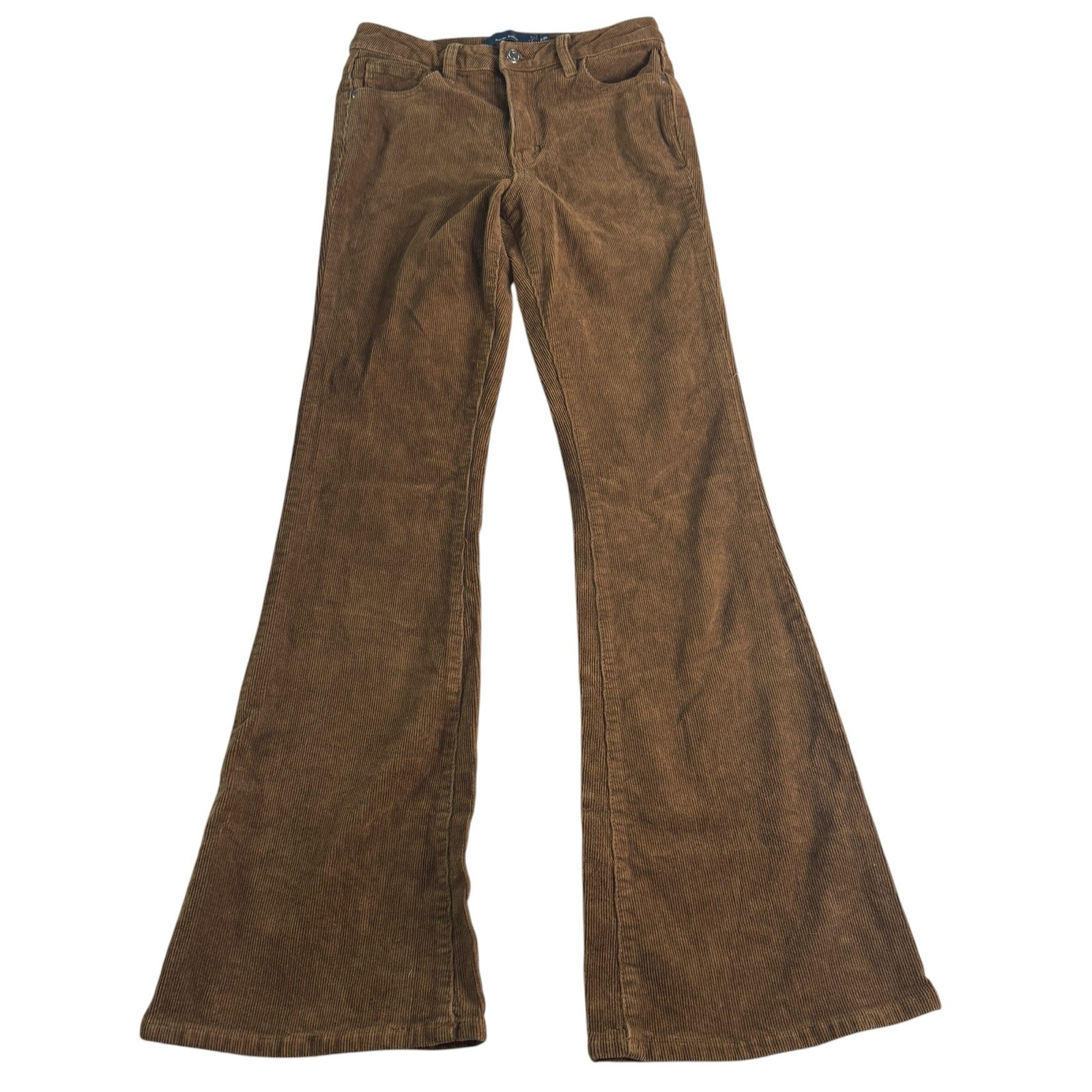Indigo Rising Brown Corduroy Pants Womens 3/26 Flare Bootcut Stretch Y2K